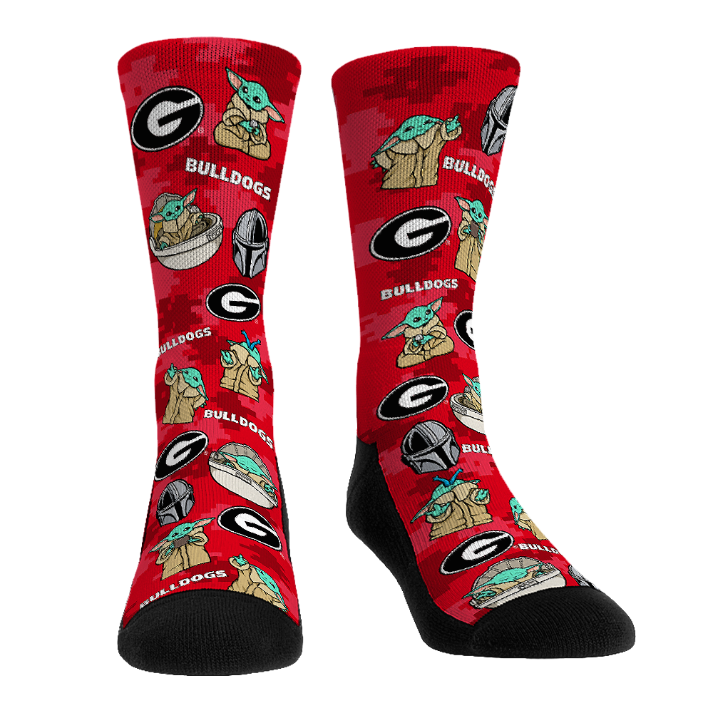 Georgia Bulldogs - Star Wars - Grogu All-Over Crew Socks