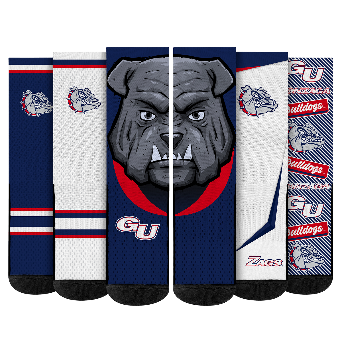 Gonzaga Bulldogs - Super Fan Crew Socks 5-Pack