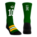 Jordan Love - Green Bay Packers - Jersey (Green) Crew Socks