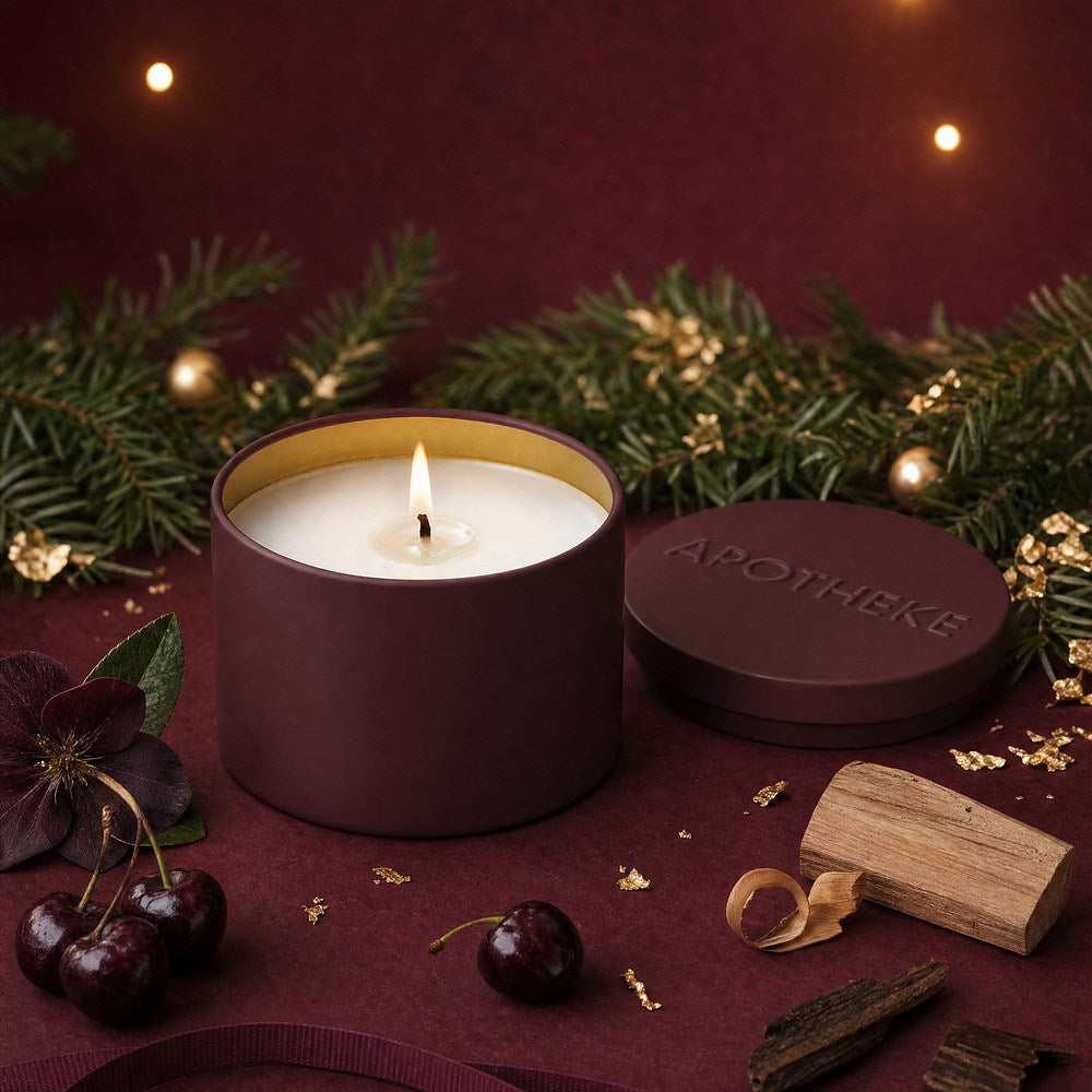 Bitter Cherry Mini Tin Candle | DENTED TIN: see details below