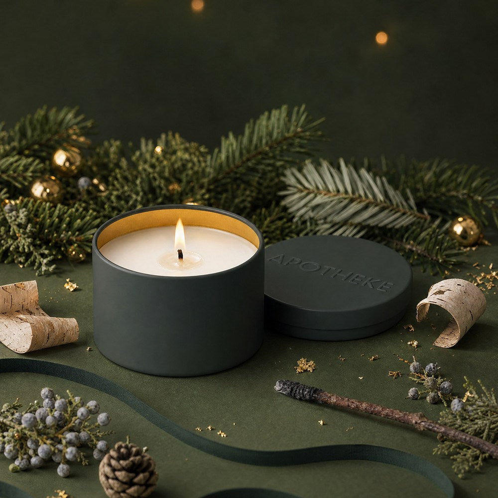 Juniper Birch Mini Tin Candle | DENTED TIN: see details below