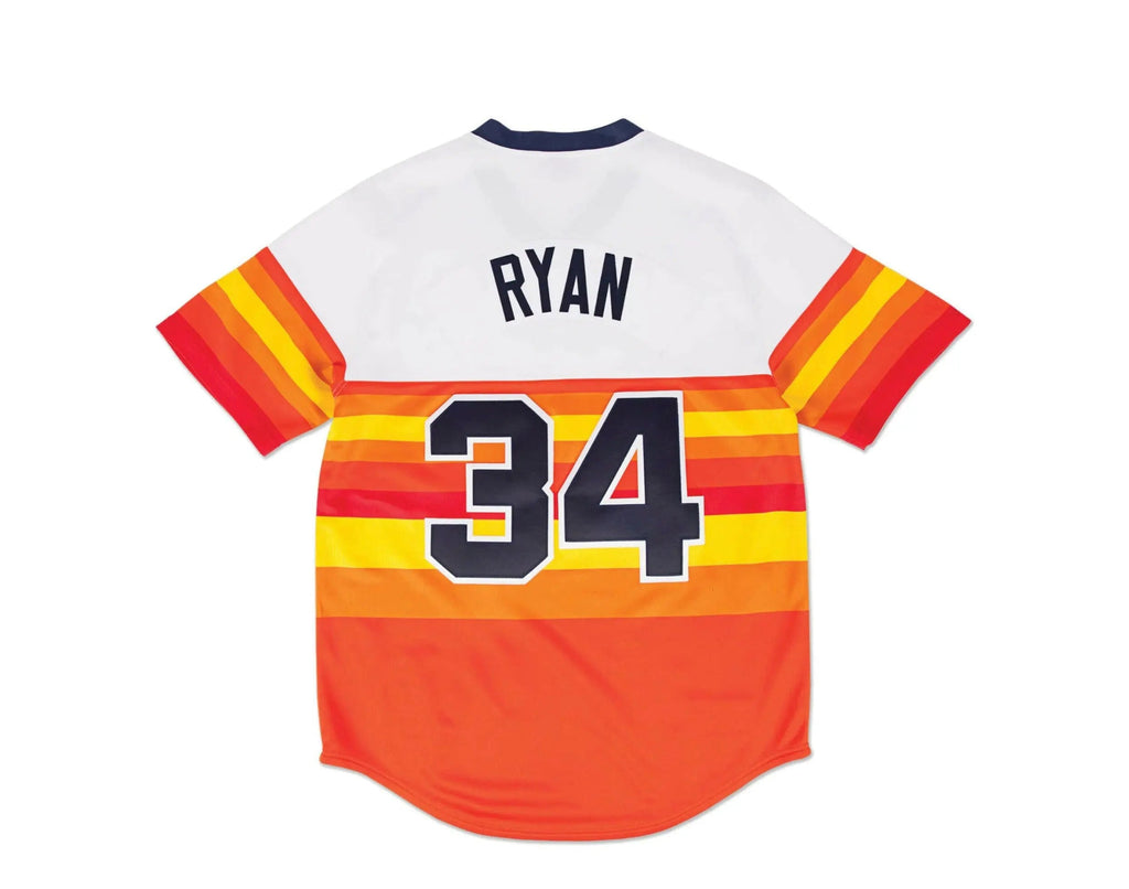 Mitchell & Ness Authentic Houston Astros Home 1980 Nolan Ryan Men Jersey White/Orange/Navy