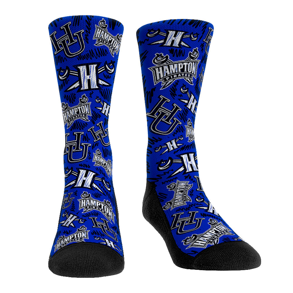 Hampton Pirates - Logo Sketch Crew Socks