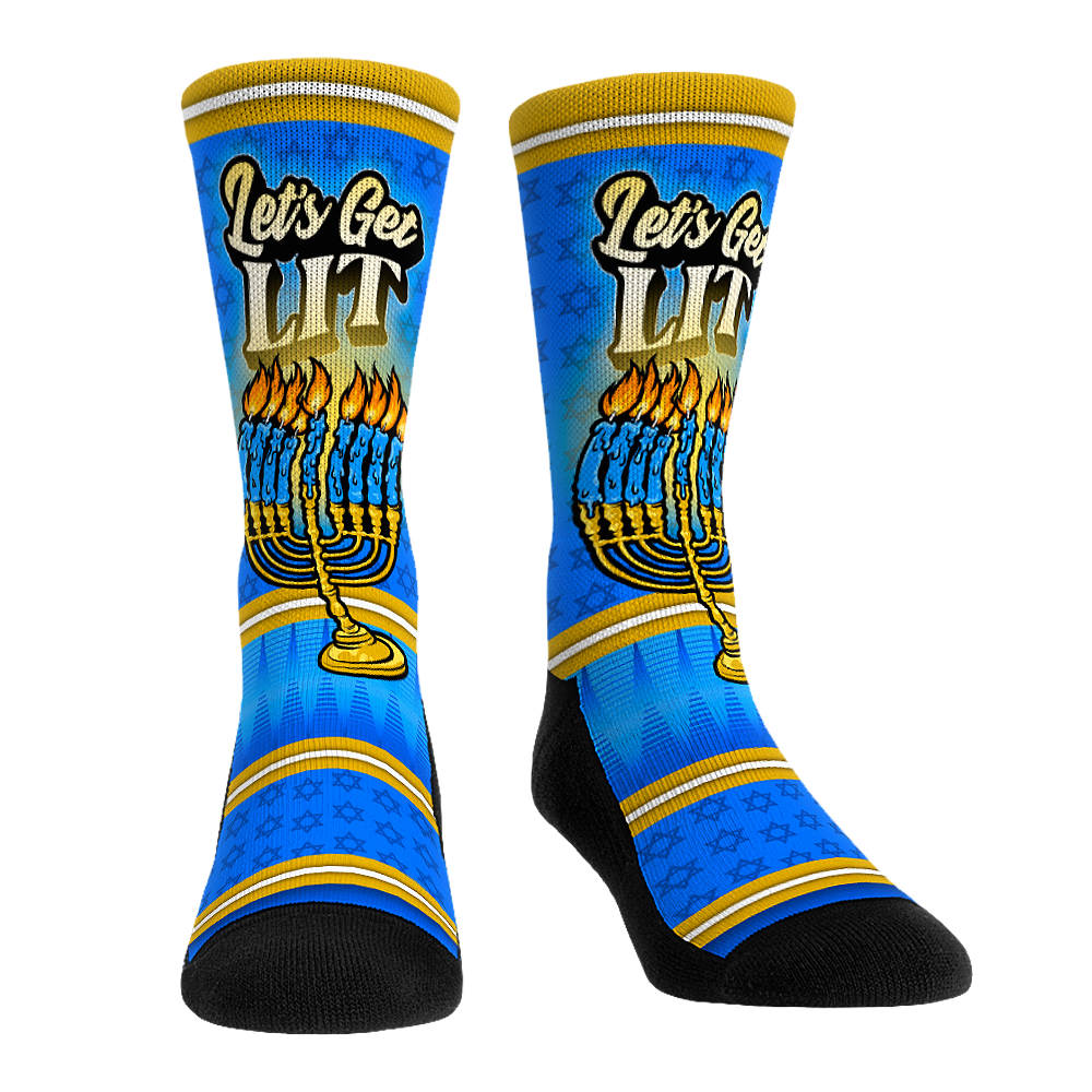 Hanukkah - Let's Get Lit Crew Socks