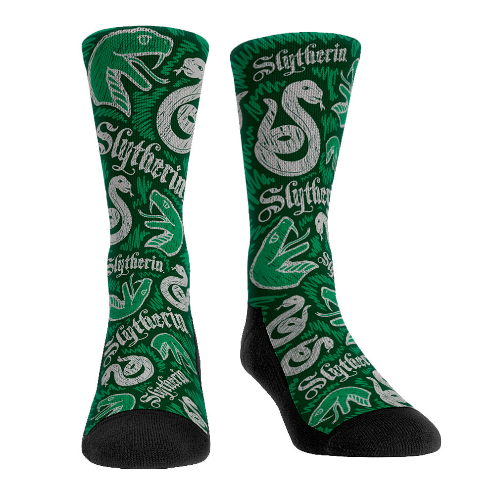 Slytherin - Logo Sketch Crew Socks
