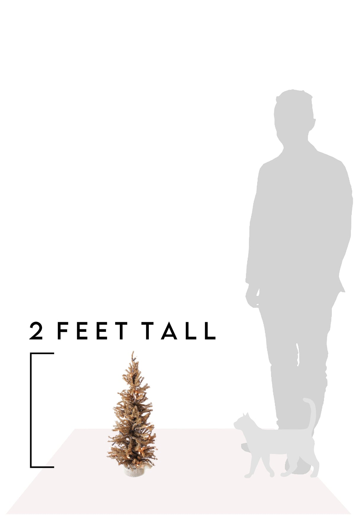 WONDERWALL ‘Noël DuBois’ 2-Foot Pre-Lit Brown Tabletop Christmas Tree with Burlap Base