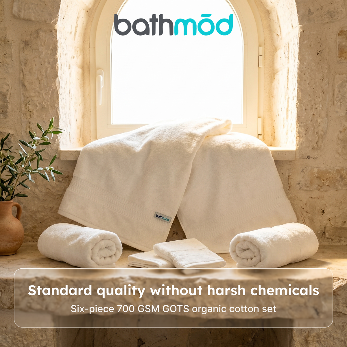 Luxury Organic Bath Six Piece Towel Set | Soft, Plush, Eco - Friendly Towels