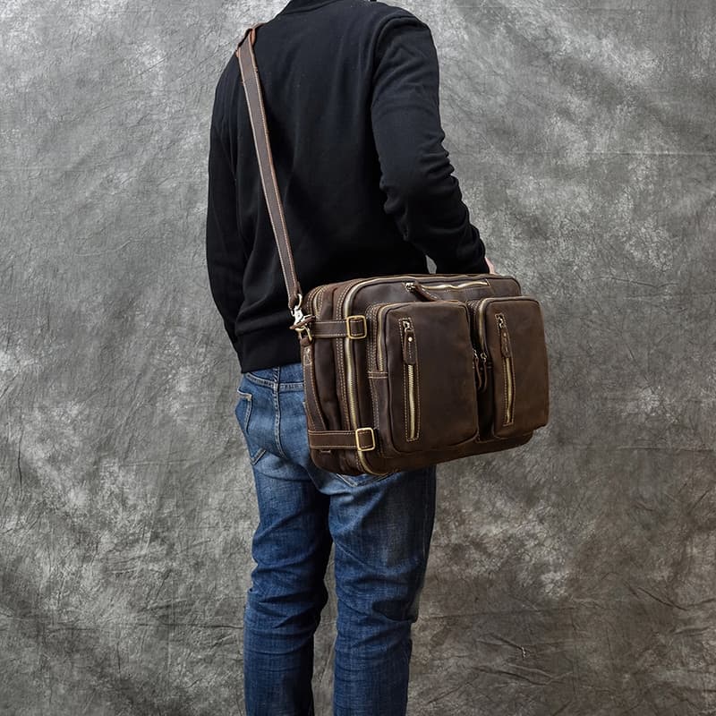Dublin Leather Backpack Briefcase 2 - in - 1
