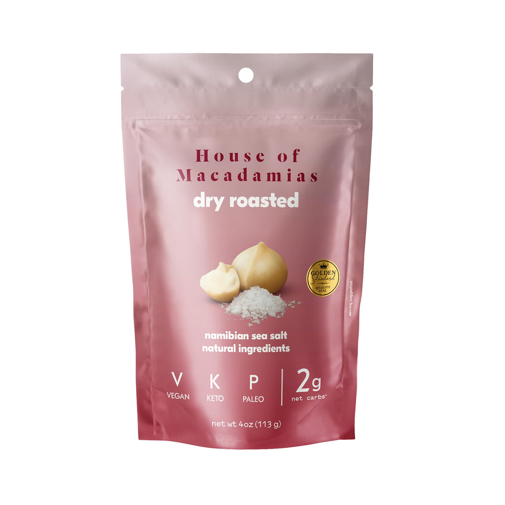 Dry Roasted Macadamia Nuts with Namibian Sea Salt (4 oz x 6 Bags)