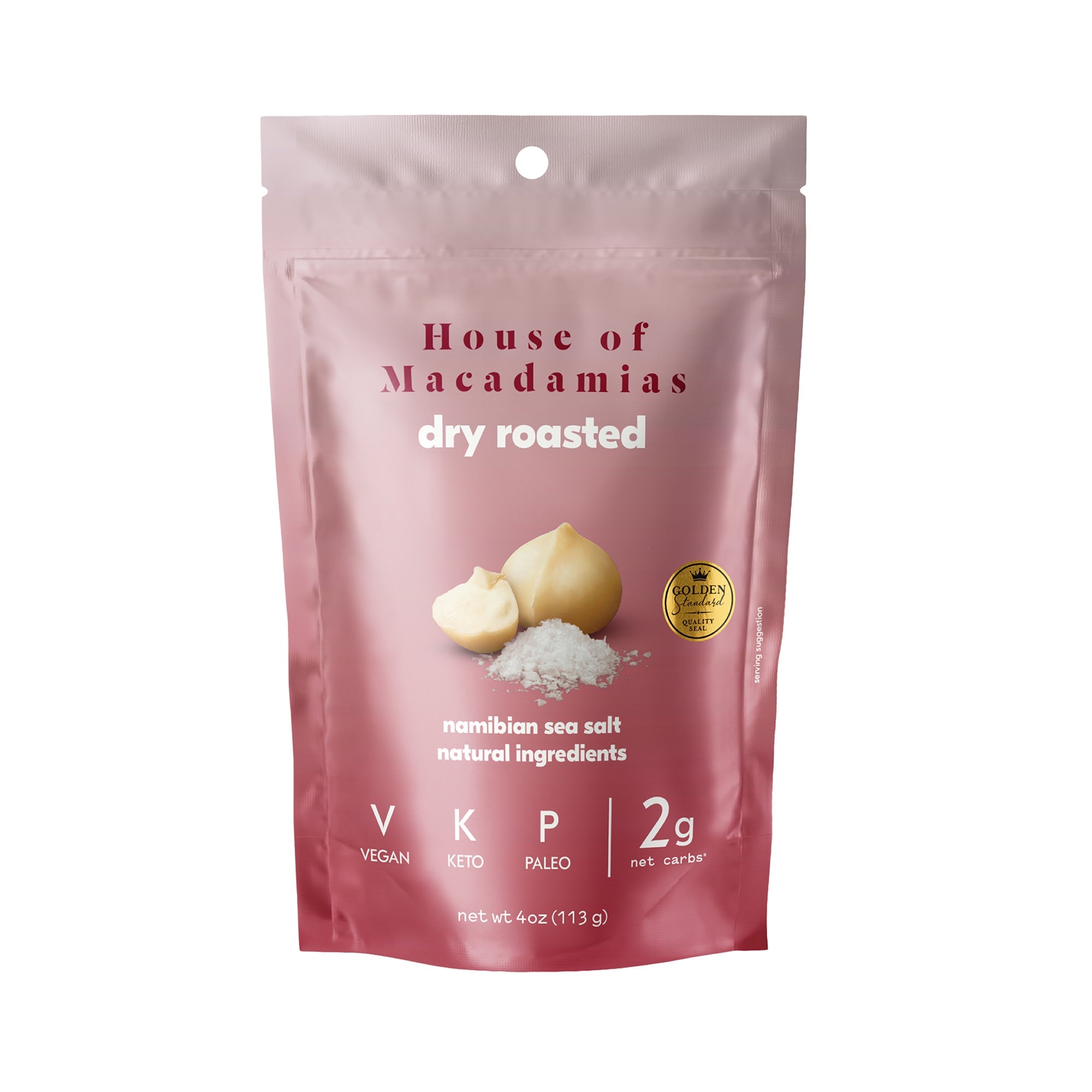 Dry Roasted Macadamia Nuts with Namibian Sea Salt (4 oz x 6 Bags)