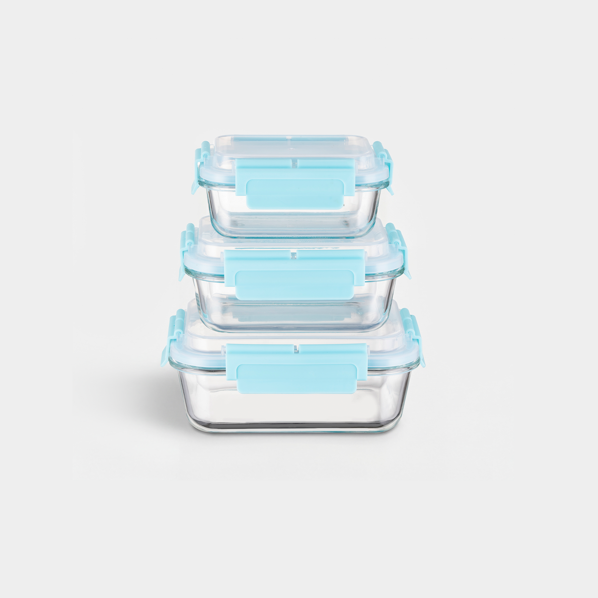 Genicook High-Dome Rectangular Glass Container Set