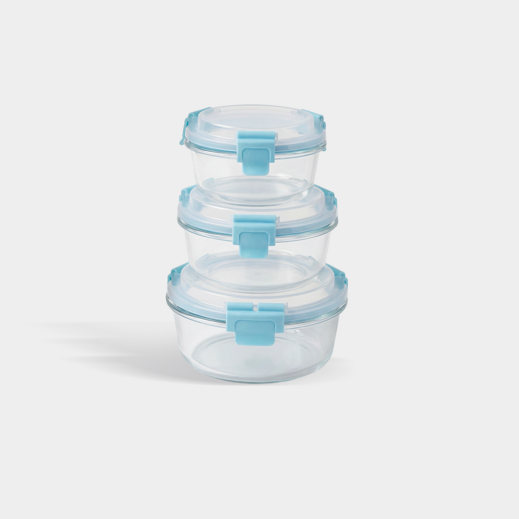 Genicook High-Dome Round Glass Container Set