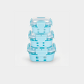 Genicook High-Dome Square Glass Container Set with Silicone Sleeves