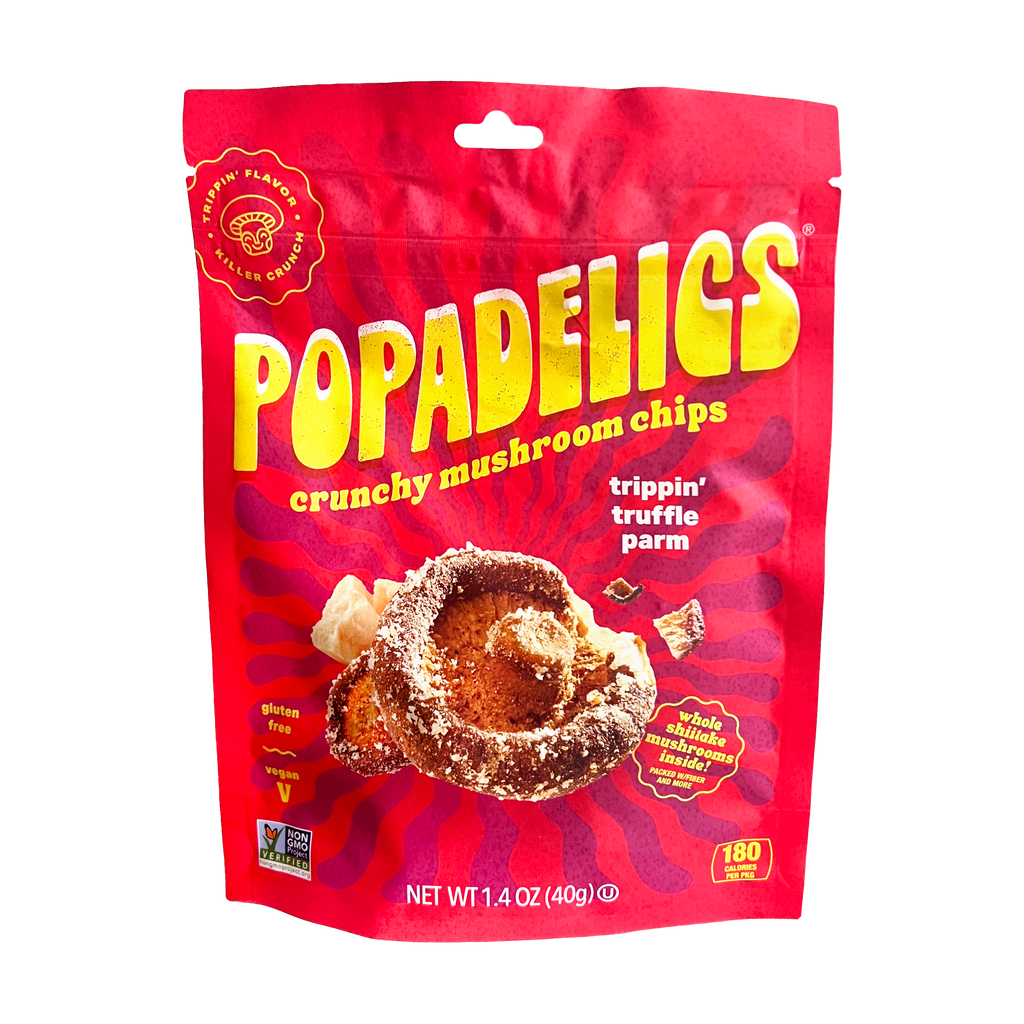 Popadelics Crunchy Mushroom Chips — Variety Pack | All 3 Flavors | 6 - Pack