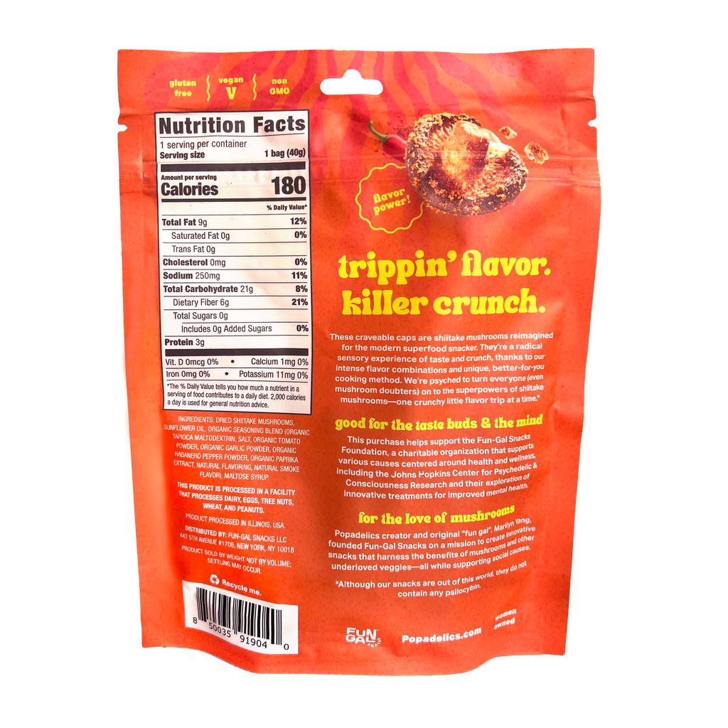 Popadelics Crunchy Mushroom Chips — Twisted Thai Chili | 6 - Pack