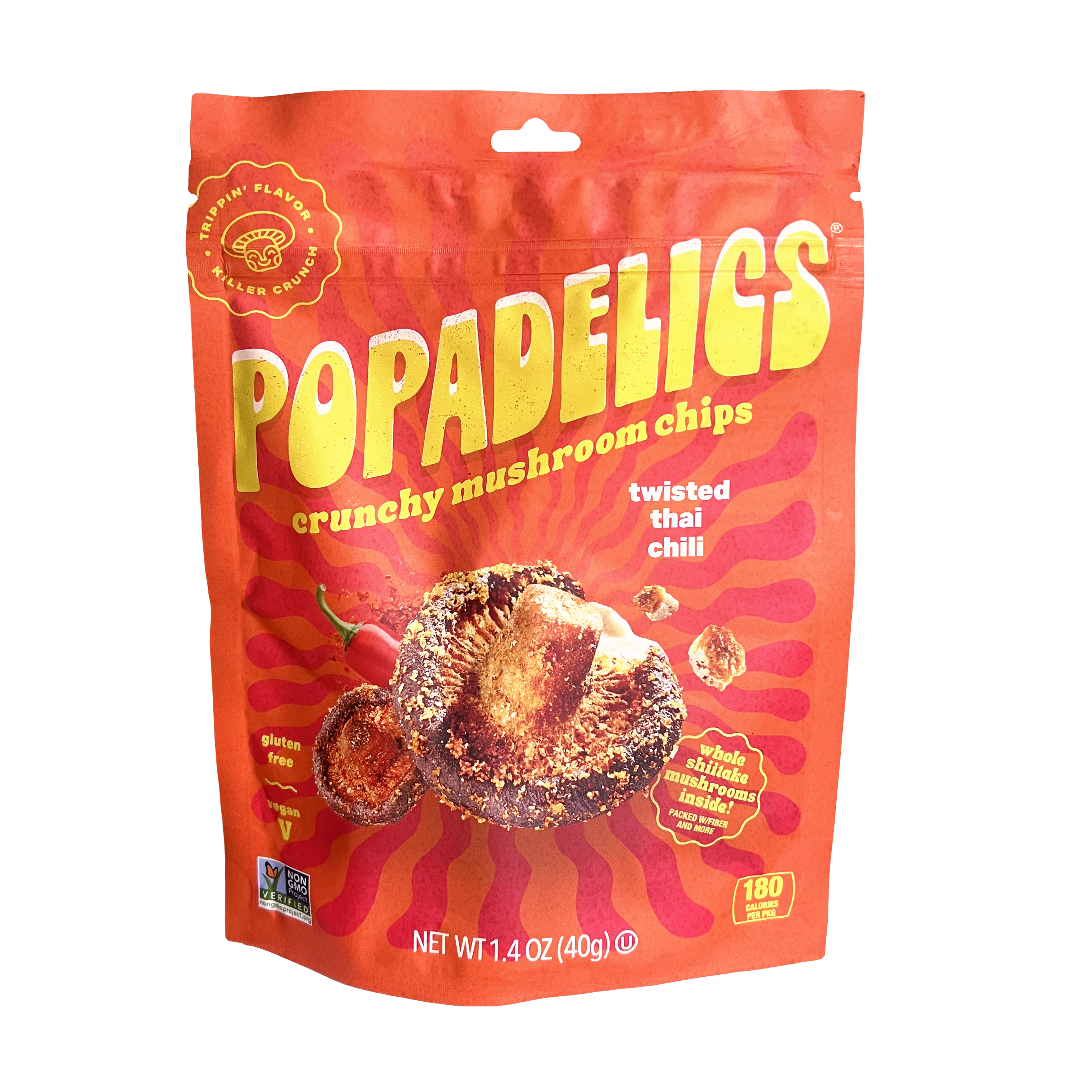 Popadelics Crunchy Mushroom Chips — Twisted Thai Chili | 6 - Pack