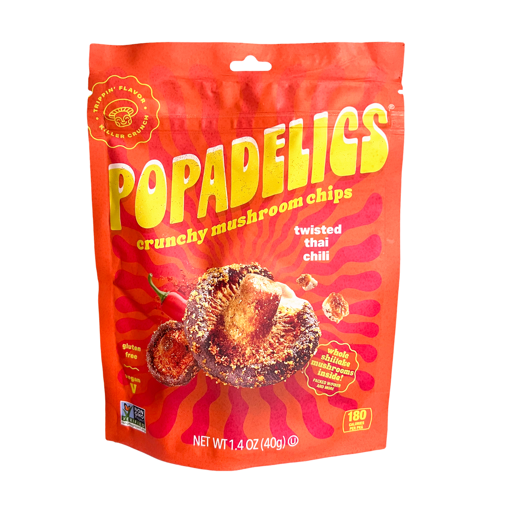 Popadelics Crunchy Mushroom Chips — Variety Pack | All 3 Flavors | 6 - Pack