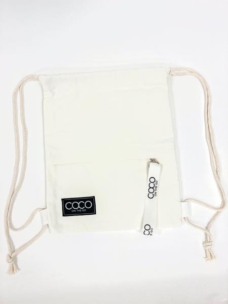 Canvas Backpack - White with Cream