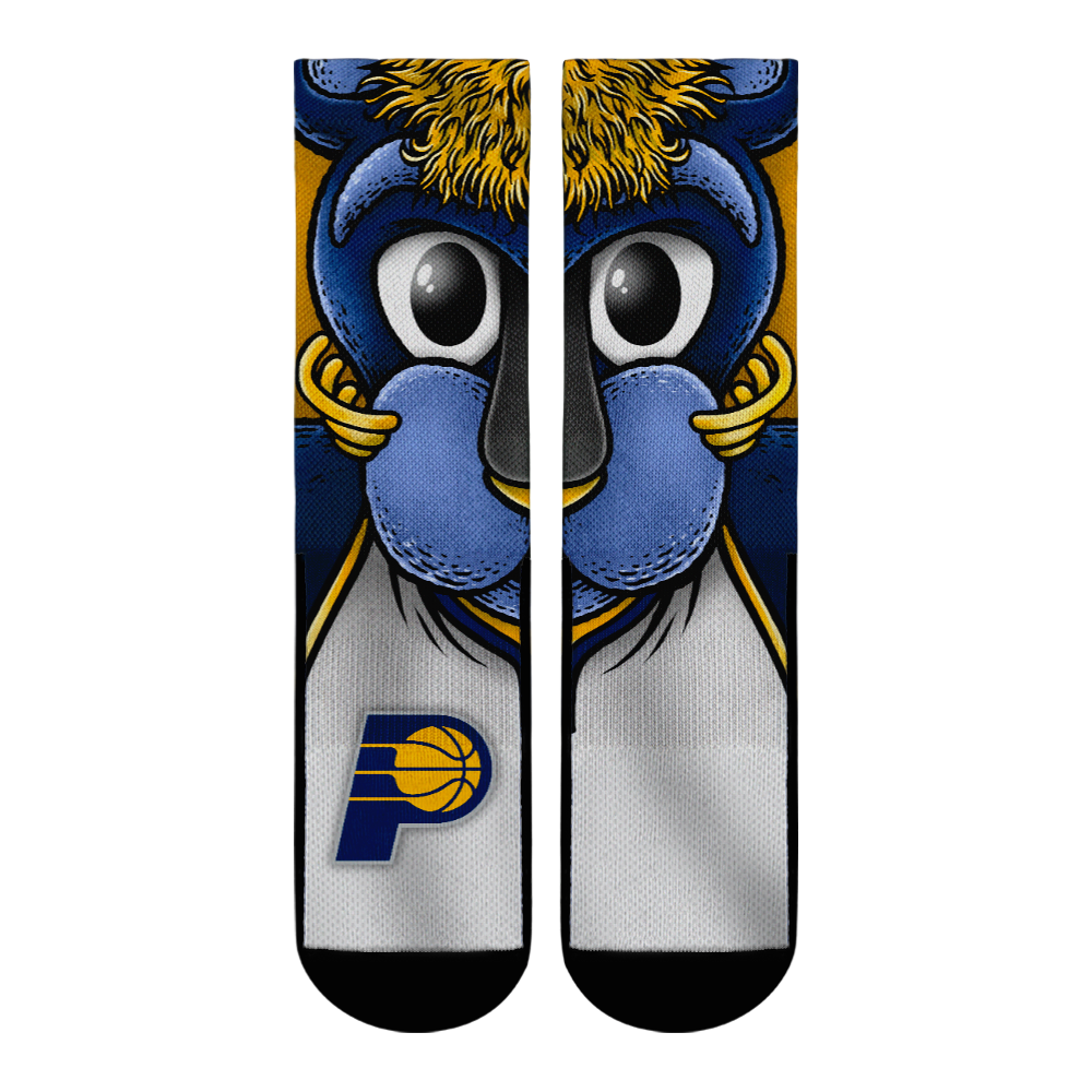 Indiana Pacers - Split Face Mascot Crew Socks