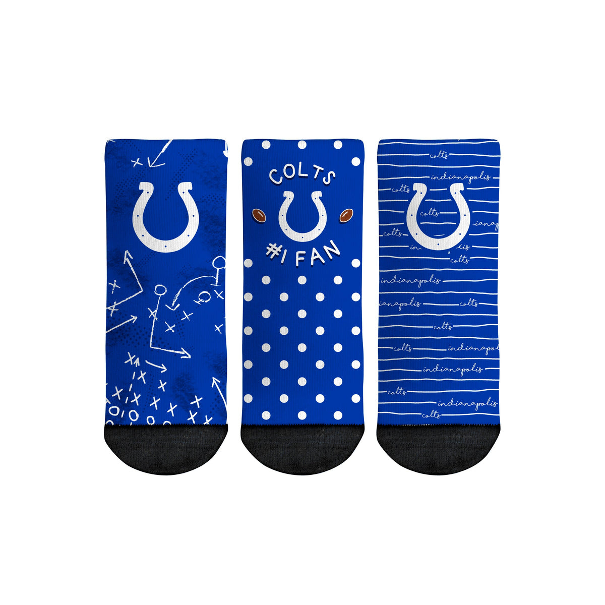 Indianapolis Colts - Number 1 Fan 3-Pack (Toddler) Socks