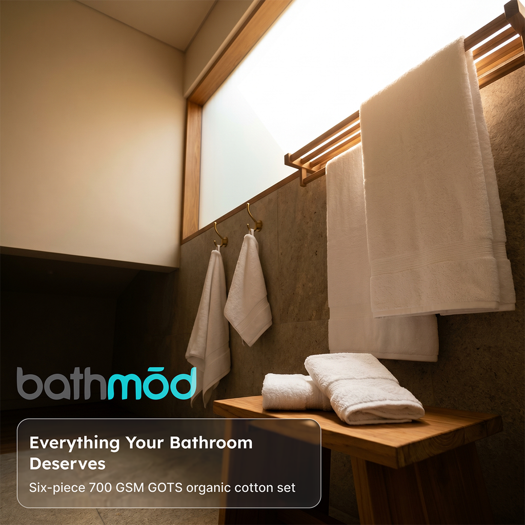Luxury Organic Bath Six Piece Towel Set | Soft, Plush, Eco - Friendly Towels
