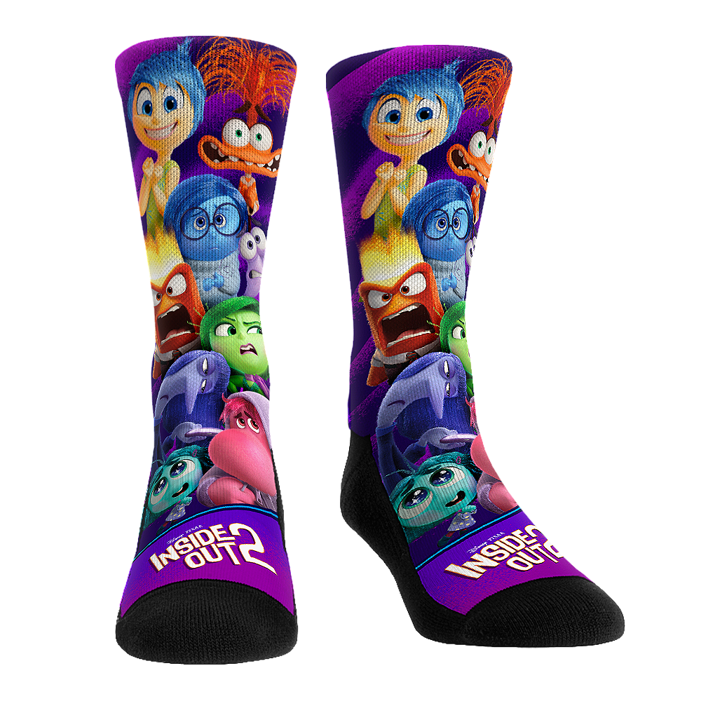 Inside Out 2 - Stacked Characters Crew Socks