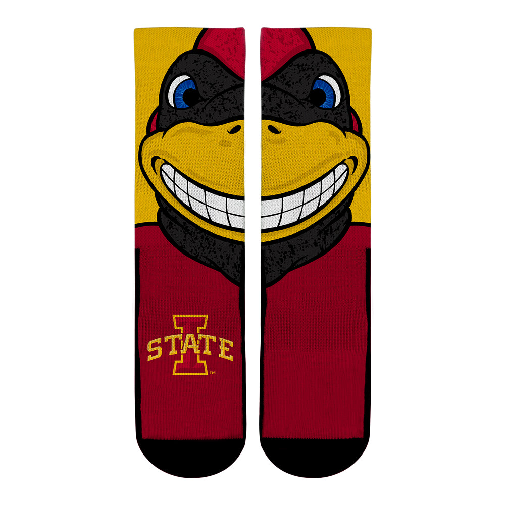 Iowa State Cyclones - Cy the Cardinal Mascot Crew Socks