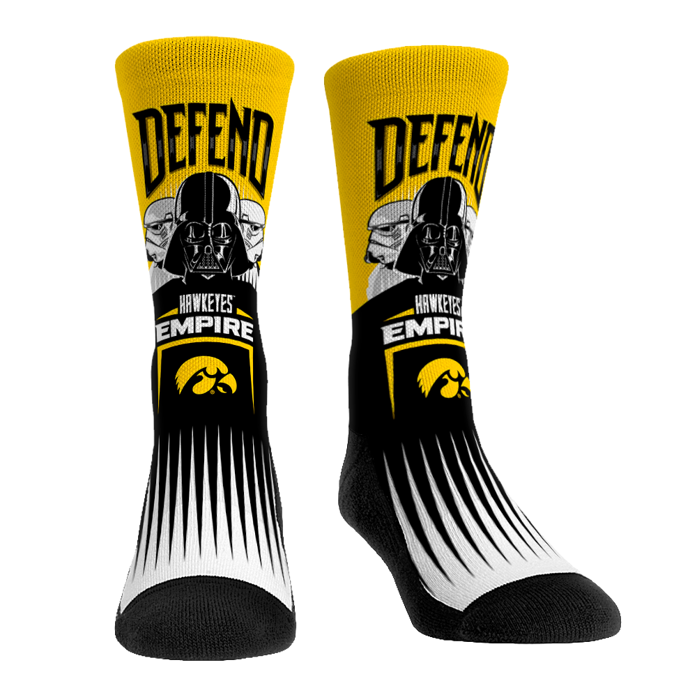 Iowa Hawkeyes - Star Wars - Defend the Empire Crew Socks