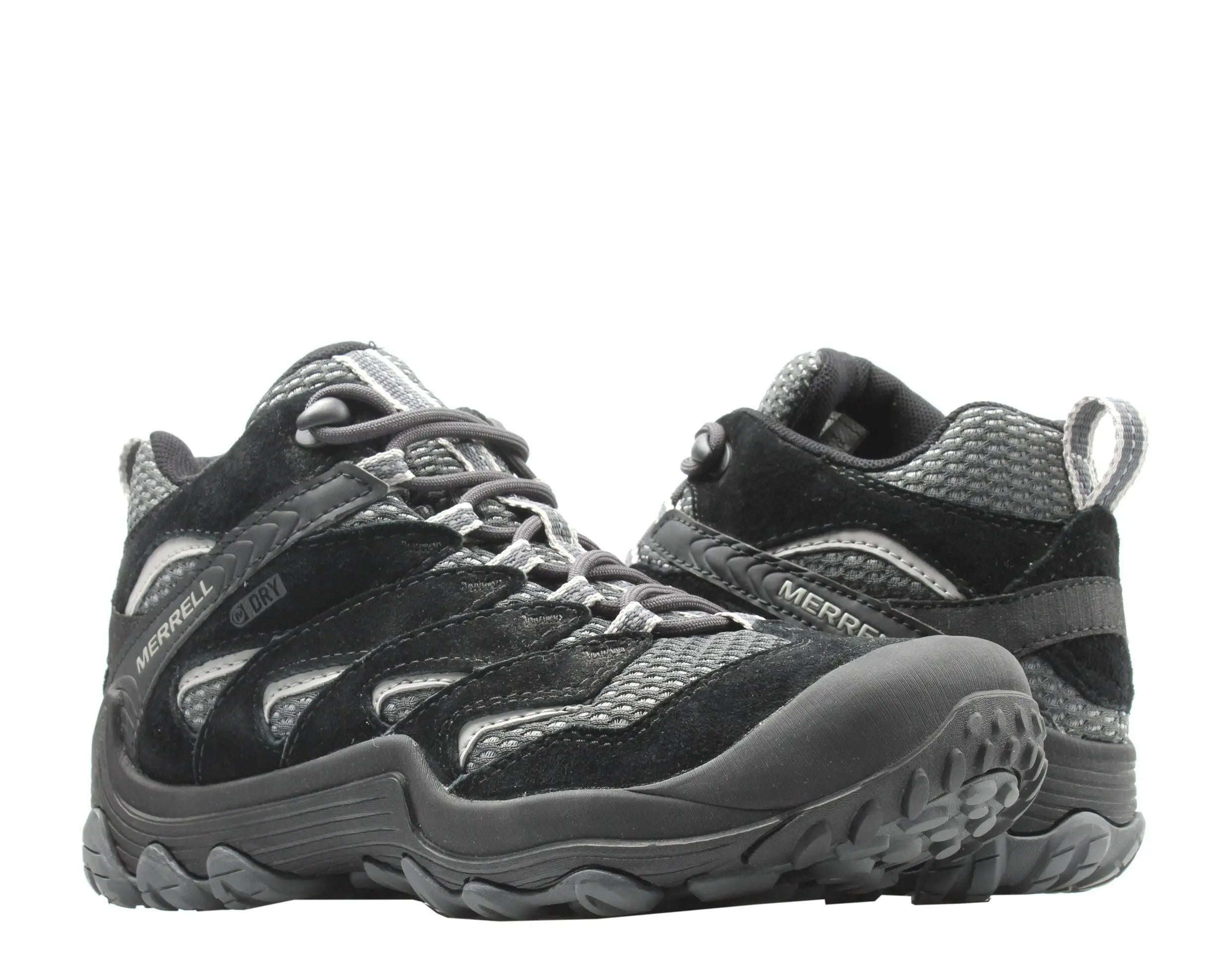 Merrell Cham 7 Limit Mid Waterproof Women Hiking Boots Black/Grey
