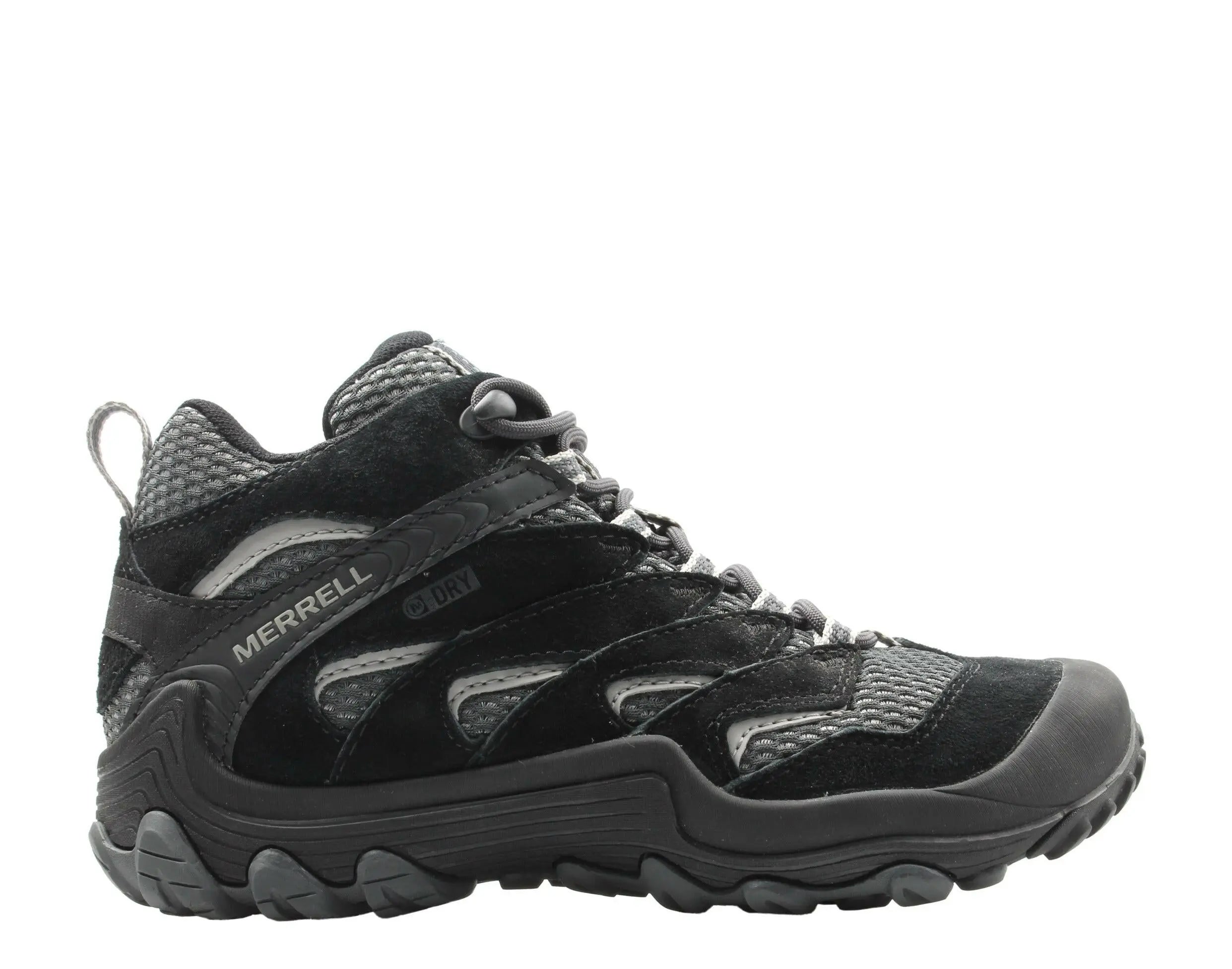 Merrell Cham 7 Limit Mid Waterproof Women Hiking Boots Black/Grey