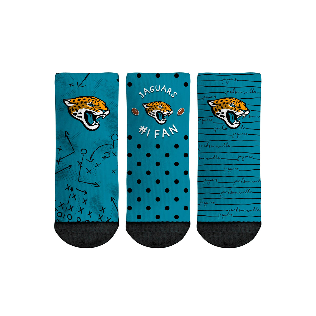 Jacksonville Jaguars - Number 1 Fan 3-Pack (Toddler) Socks