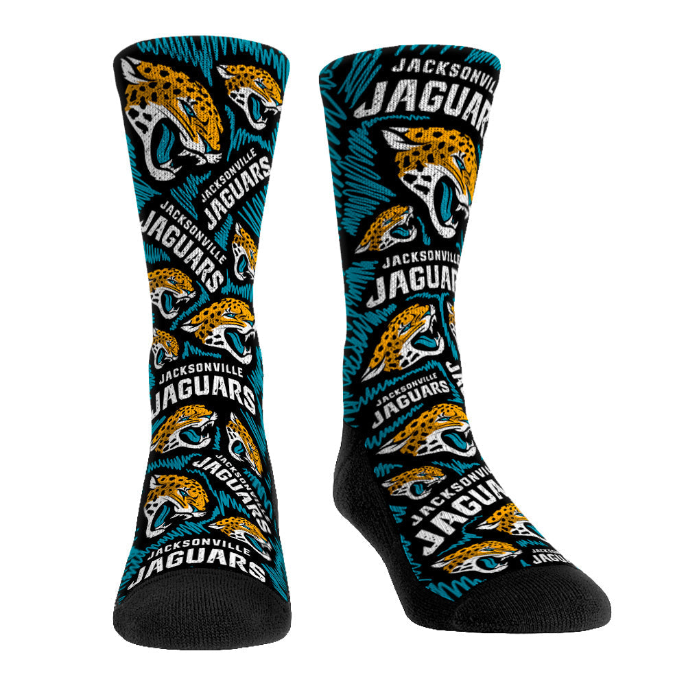 Jacksonville Jaguars - Logo Sketch (Black) Crew Socks