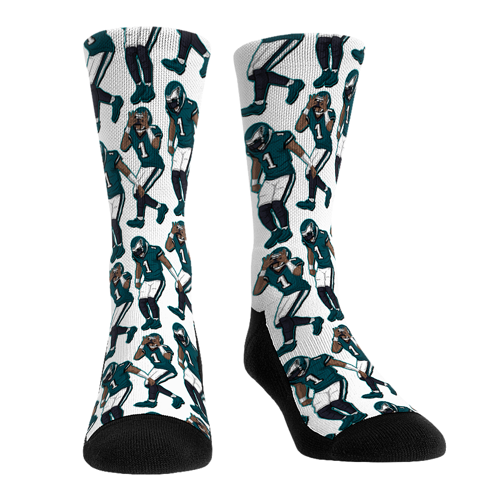 Jalen Hurts - Philadelphia Eagles - Griddy Crew Socks