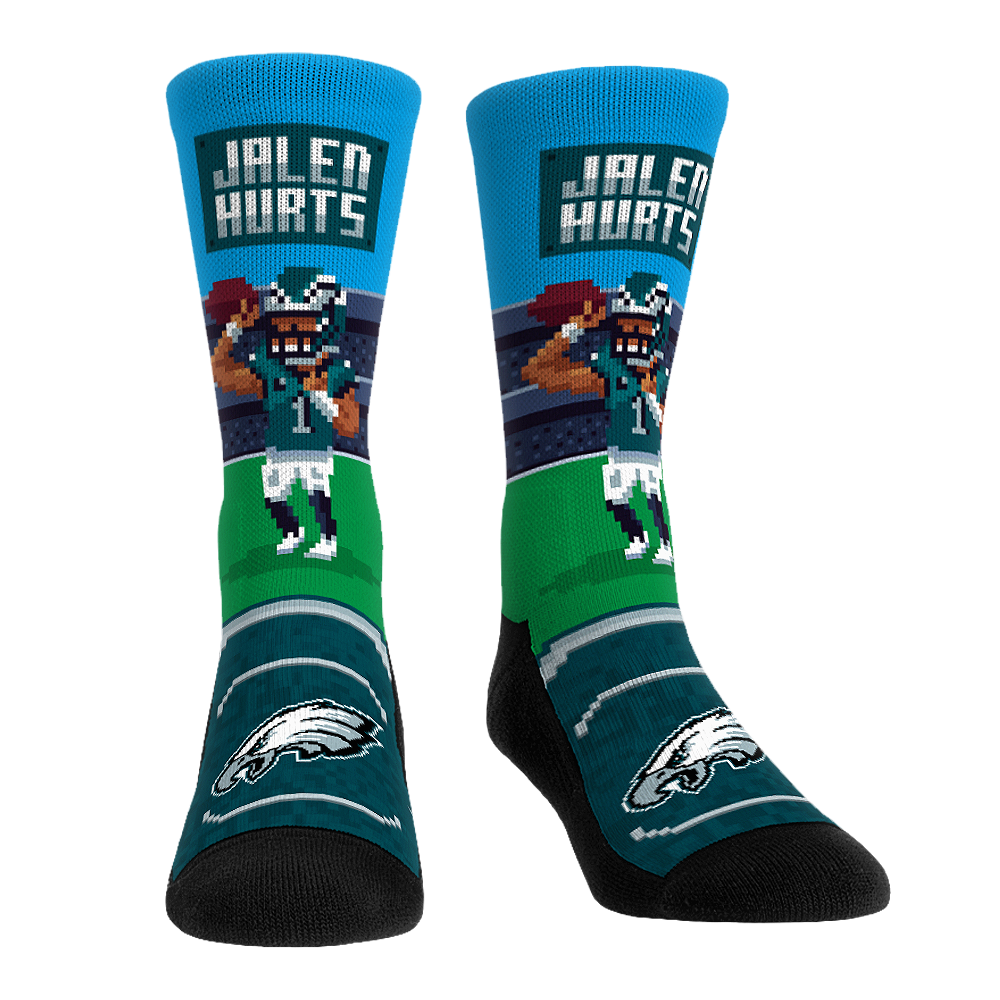 Jalen Hurts - Philadelphia Eagles - 8-Bit (Box Set) Crew Socks