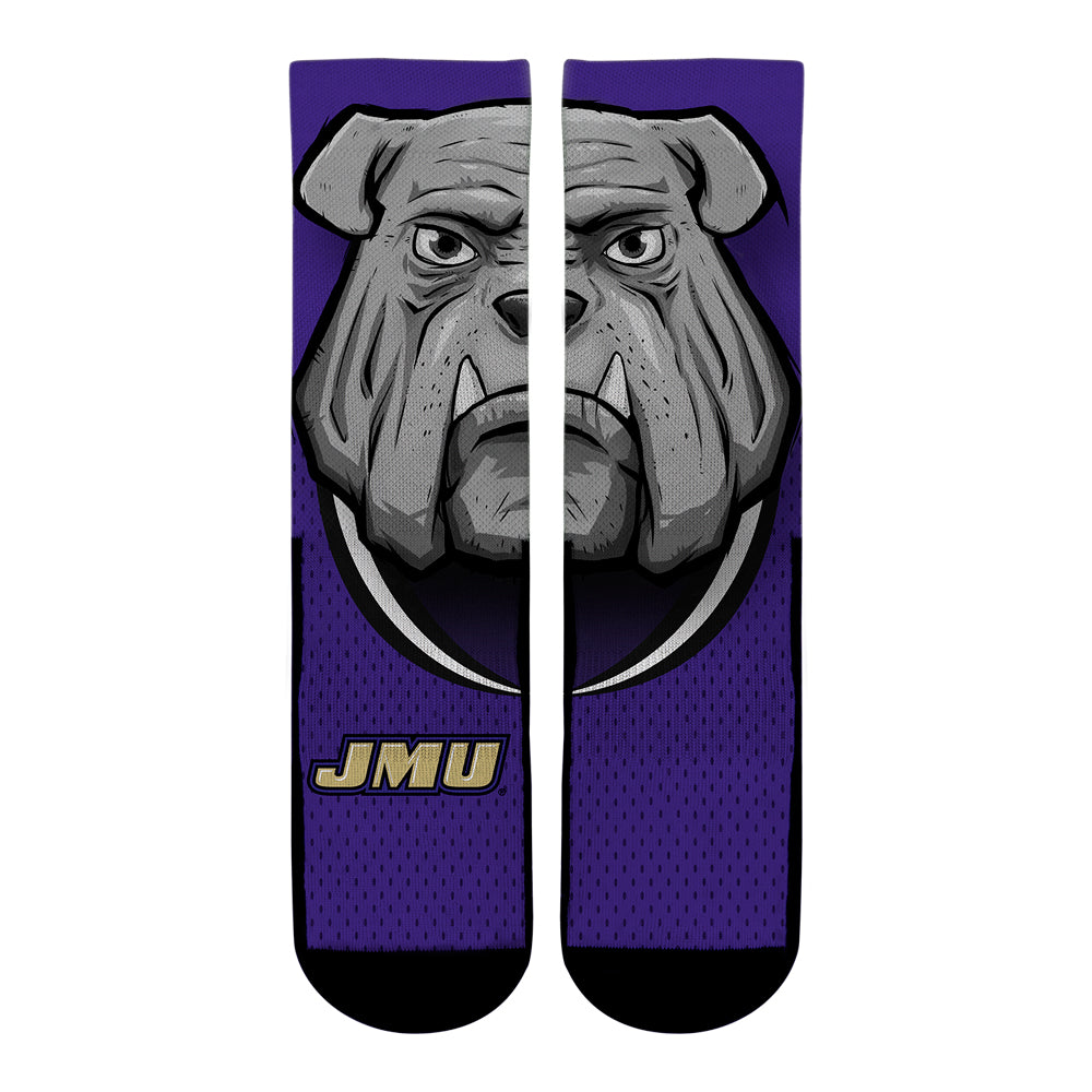 James Madison Dukes - Mascot Crew Socks