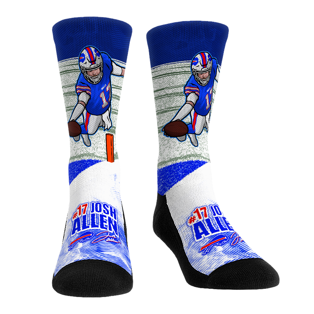 Josh Allen - Buffalo Bills - Snow Touchdown Crew Socks