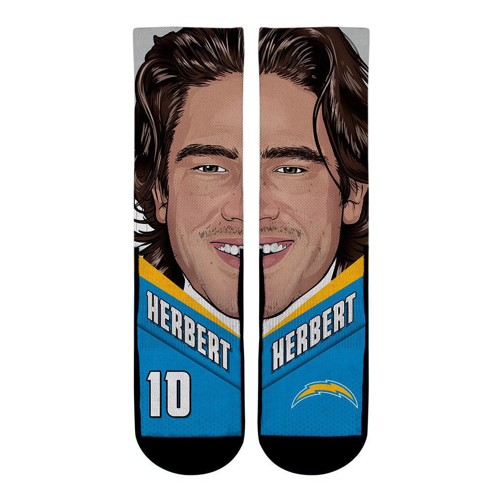 Justin Herbert - Los Angeles Chargers - Game Face Crew Socks