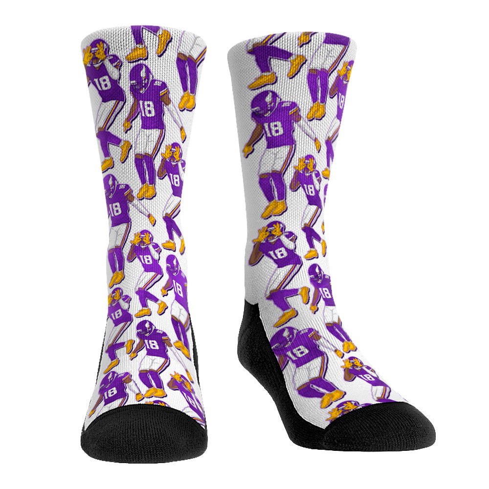 Justin Jefferson - Minnesota Vikings - Griddy Crew Socks
