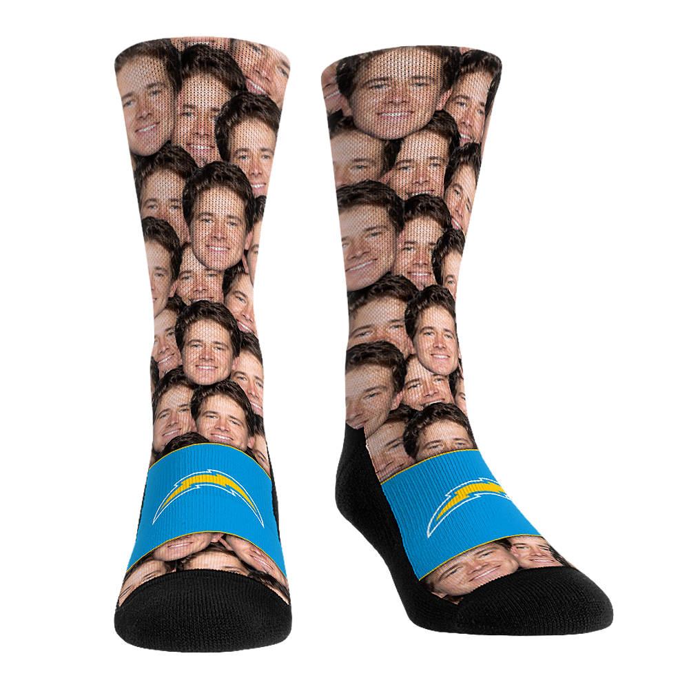 Justin Herbert - Los Angeles Chargers - Face Repeat Crew Socks