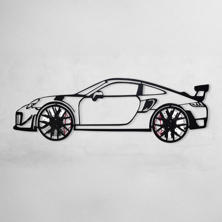 WONDERWALL 'L’Atelier Fun Collection' 2019 Porsche 911 GT2 RS Wall Art – Steel Cut with Spinning Wheels-KAFMEKA006