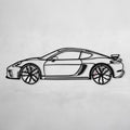 WONDERWALL 'L’Atelier Fun Collection' Porsche Cayman GT4 Wall Art – Steel Silhouette with Spinning Wheels-KAFMEKA007