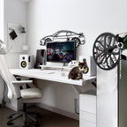 WONDERWALL 'L’Atelier Fun Collection' Porsche Cayman GT4 Wall Art – Steel Silhouette with Spinning Wheels-KAFMEKA007