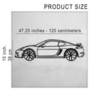 WONDERWALL 'L’Atelier Fun Collection' Porsche Cayman GT4 Wall Art – Steel Silhouette with Spinning Wheels-KAFMEKA007