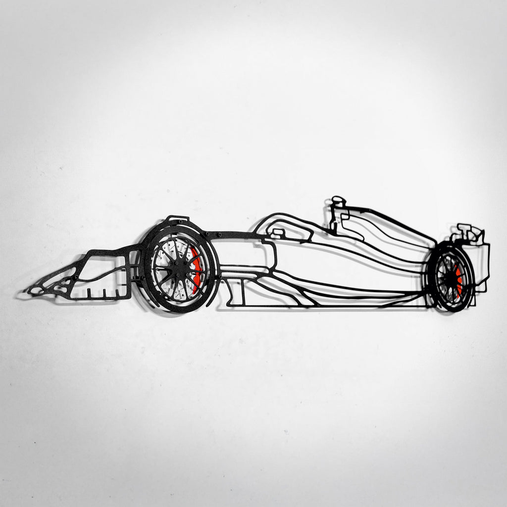 WONDERWALL 'L’Atelier Fun Collection' Formula 1 Wall Art – Steel Silhouette Racing Car with Spinning Wheels-KAFMEKA023