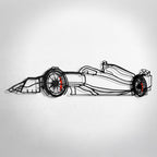 WONDERWALL 'L’Atelier Fun Collection' Formula 1 Wall Art – Steel Silhouette Racing Car with Spinning Wheels-KAFMEKA023