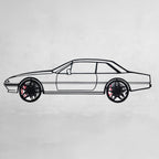 WONDERWALL 'L’Atelier Fun Collection' 1985 Ferrari 400i Wall Art – Classic Steel Silhouette with Spinning Wheels-KAFMEKA024