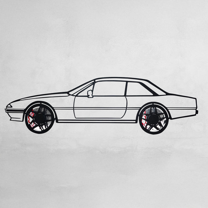 WONDERWALL 'L’Atelier Fun Collection' 1985 Ferrari 400i Wall Art – Classic Steel Silhouette with Spinning Wheels-KAFMEKA024