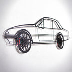 WONDERWALL 'L’Atelier Fun Collection' 1985 Ferrari 400i Wall Art – Classic Steel Silhouette with Spinning Wheels-KAFMEKA024