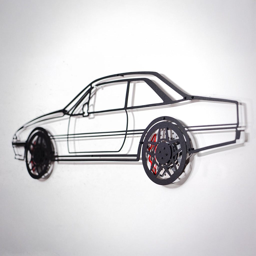 WONDERWALL 'L’Atelier Fun Collection' 1985 Ferrari 400i Wall Art – Classic Steel Silhouette with Spinning Wheels-KAFMEKA024