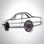 WONDERWALL 'L’Atelier Fun Collection' 1985 Ferrari 400i Wall Art – Classic Steel Silhouette with Spinning Wheels-KAFMEKA024